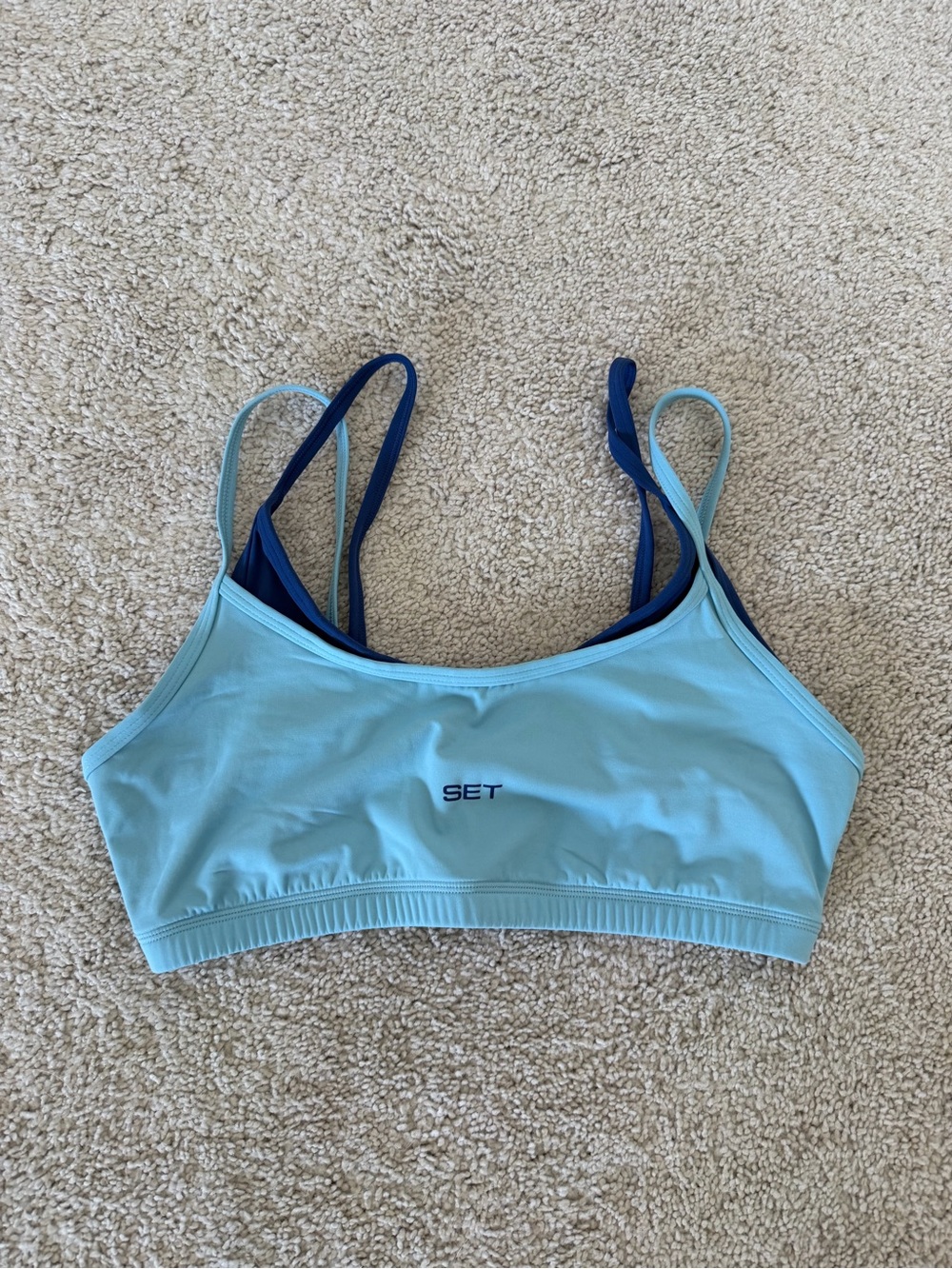 Light Blue Double-Strap Sports Bra